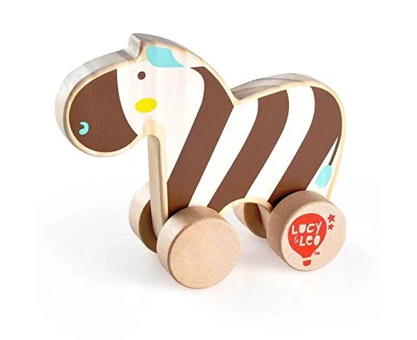 Lucy & Leo Rolling Zebra Wooden Toy Set