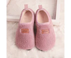 Dadawen Kids Warm Slippers Socks with Non-Slip Rubber Sole for Boys Girls Baby-LambPink