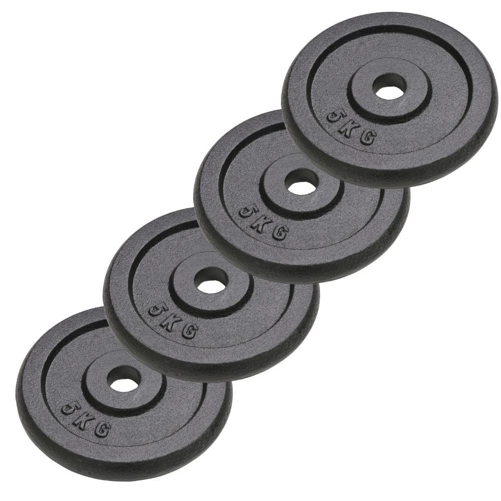 4 Pcs Weight Plate Set Barbell Dumbbell Bar Plates Accessory Cast Iron 20kg