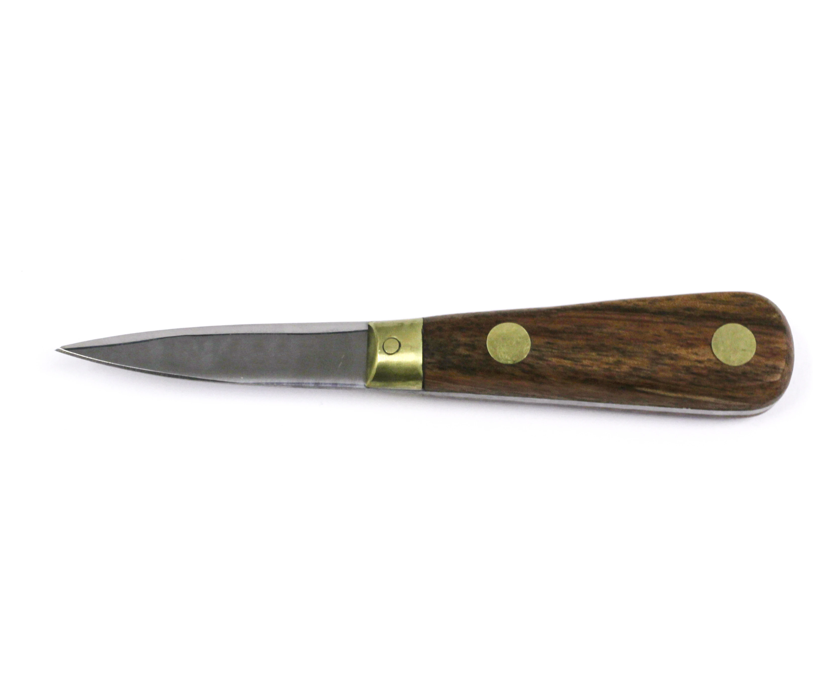 Oyster Knife - Made in France - Wooden Handle with Brass Bolster