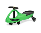 Kids Swing Car Ride On Toys Wiggle Swivel Scooter Slider [Colour: Green]