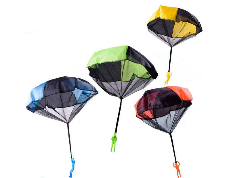 Winmax Parachute Toy 4 Pieces Set Free Throwing Outdoor Childrens Flying Toys-Multicolor