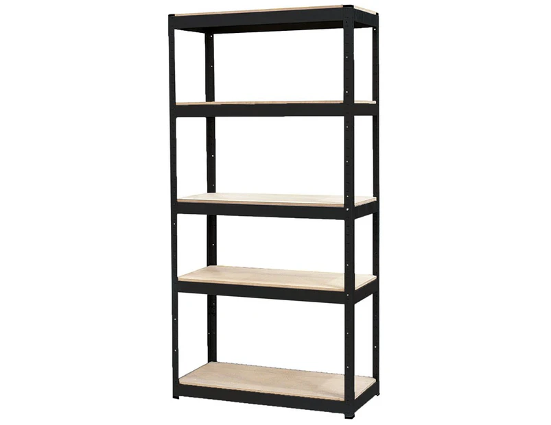 Shed Style Black Slot-N-Lock 5 Shelf Unit 1800 x 900 x 400mm DIY Assembly