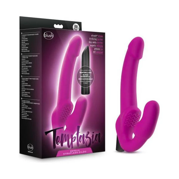 Blush Novelties Temptasia Estella Strapless Silicone Dildo Pink Model Tsd 001 Unisex G Spot, Vaginal, And Clitoral Pleasure Toy