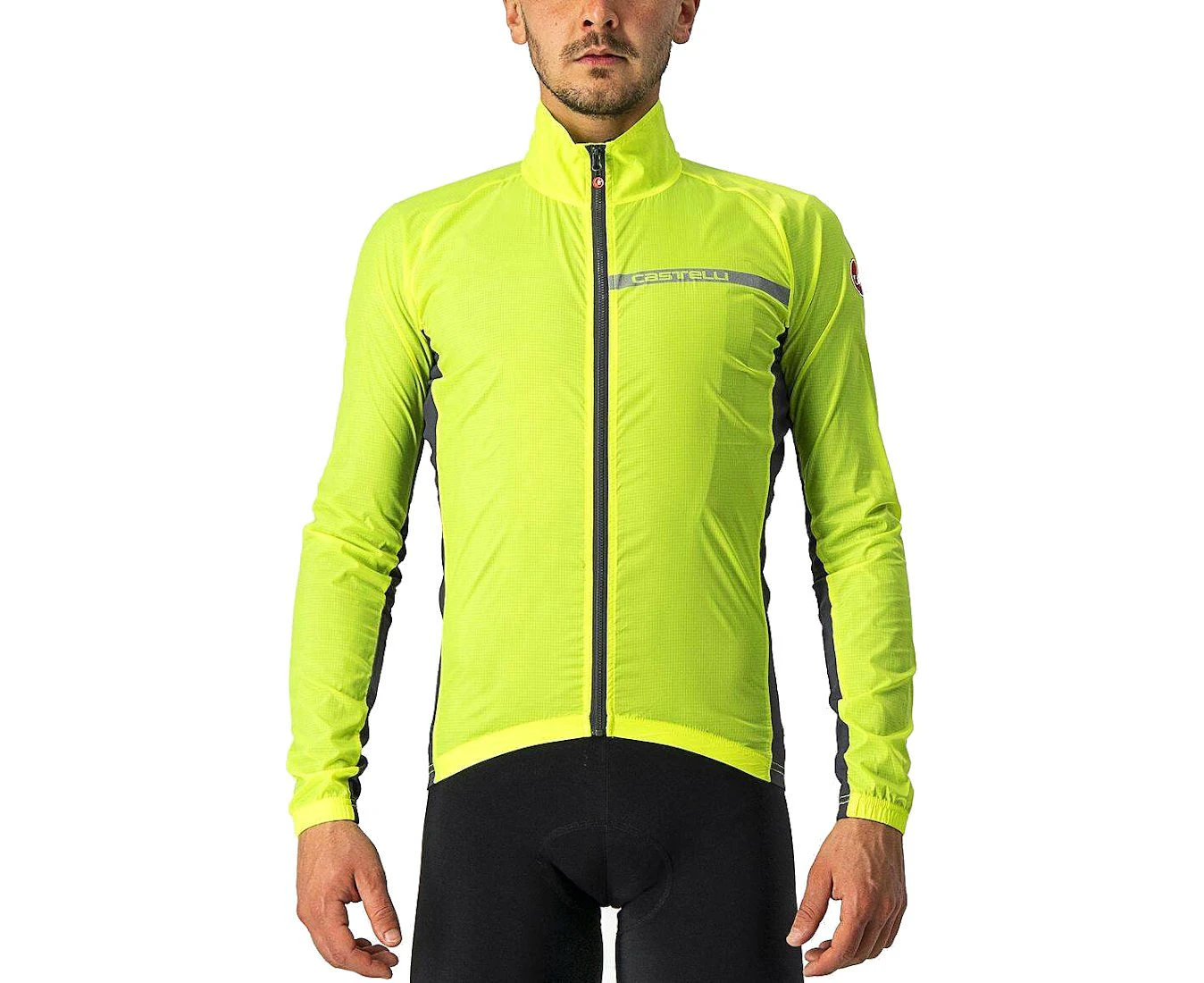 Castelli Squadra Stretch Wind Jacket Yellow Fluo/Dark Grey 2021