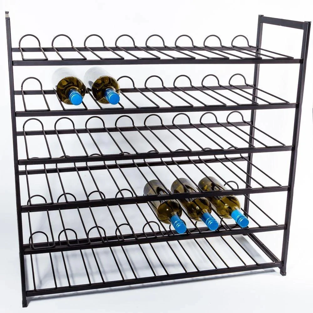 Wine Rack Heavy Duty Storage 48 Bottles Black