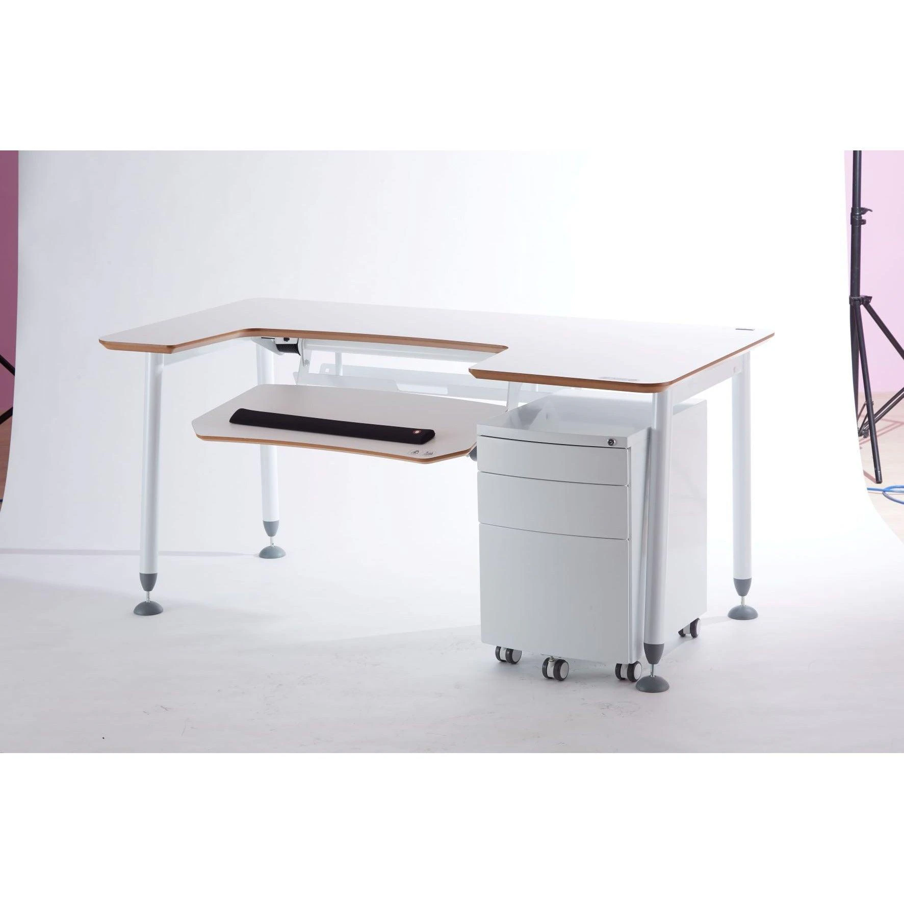 Kid2Youth - N3 160 Adult Desk and Cabinet Set White/White