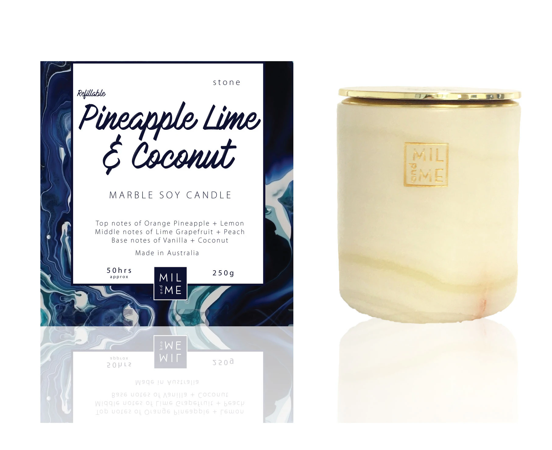 Mil + Me - White Onyx Pineapple, Lime + Coconut