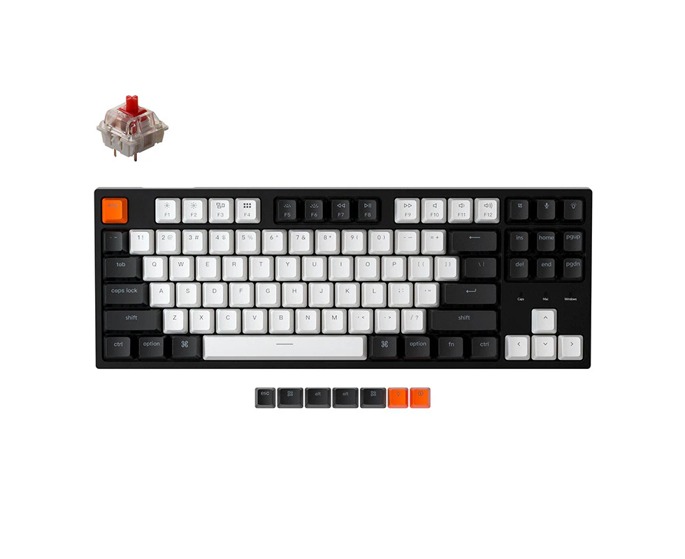 Keychron C1 USB Wired Keyboard Gateron RGB Backlit TKL Mechanical Keyboard (Red Switch)