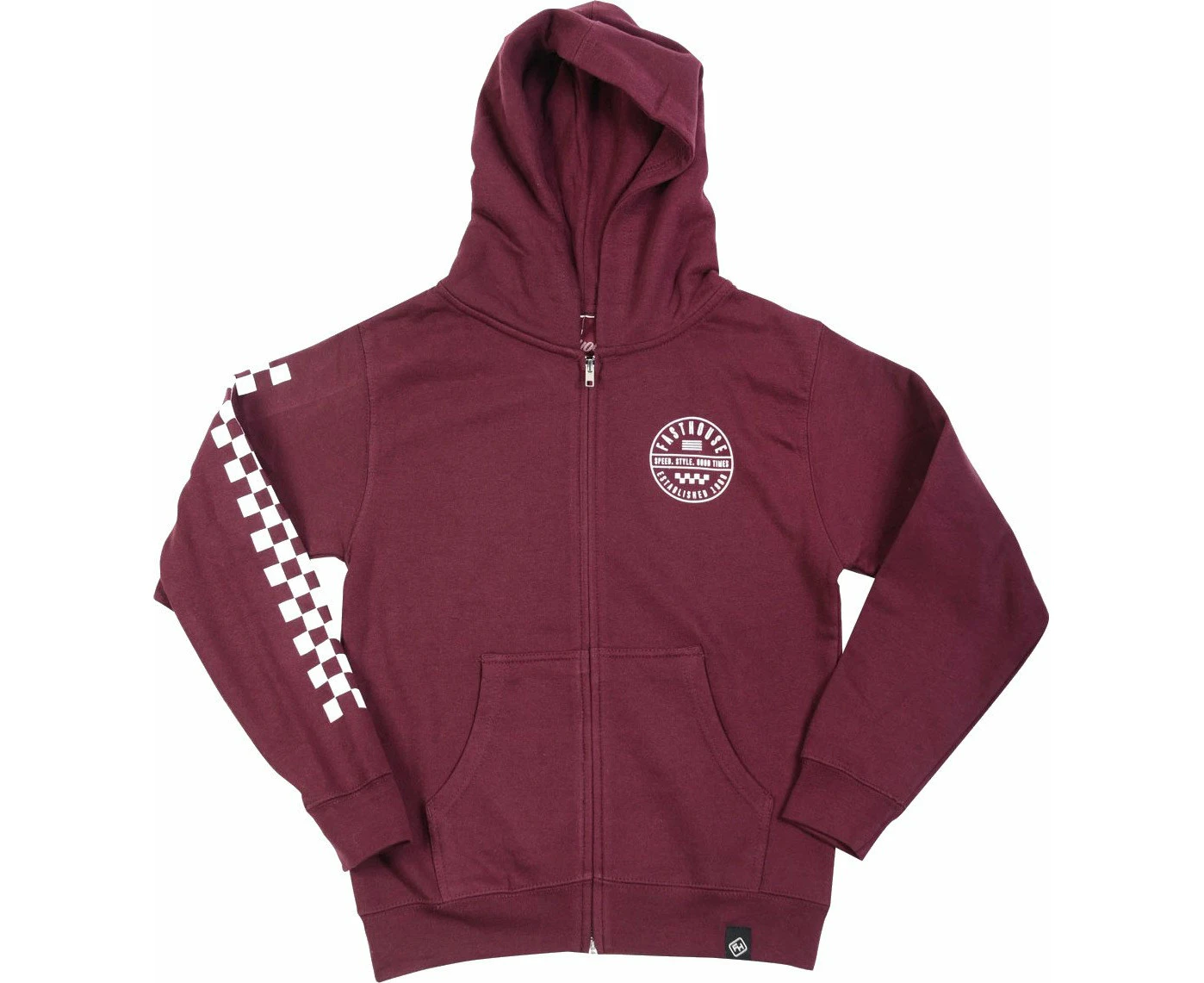 Fasthouse Youth Statement Hooded Zip-Up Maroon 2022