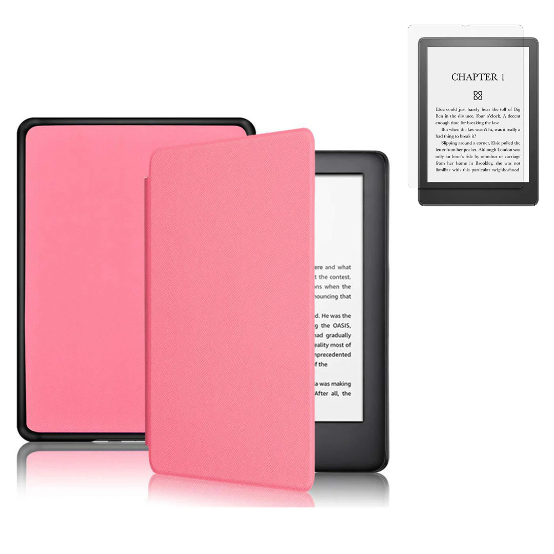 StylePro, combo, Kindle case + screen protector, cover for Kindle Basic,  pink