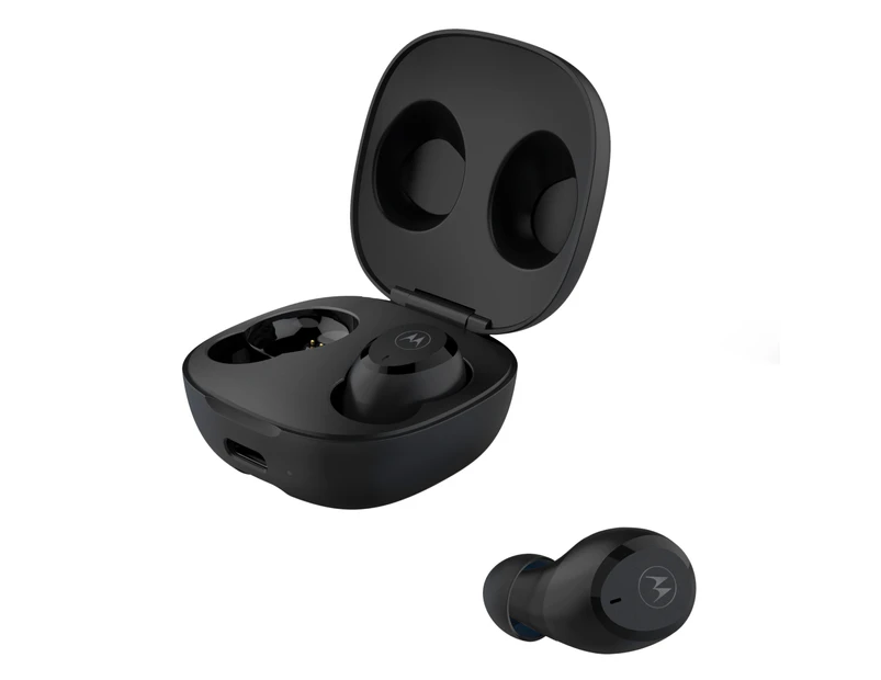 Motorola MOTO BUDS CHARGE, IPX5 Water & Sweat Proof True Wireless Headphones with mobile-charge integrated USB-C cable