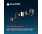 Motorola MOTO BUDS CHARGE, IPX5 Water & Sweat Proof True Wireless Headphones with mobile-charge integrated USB-C cable