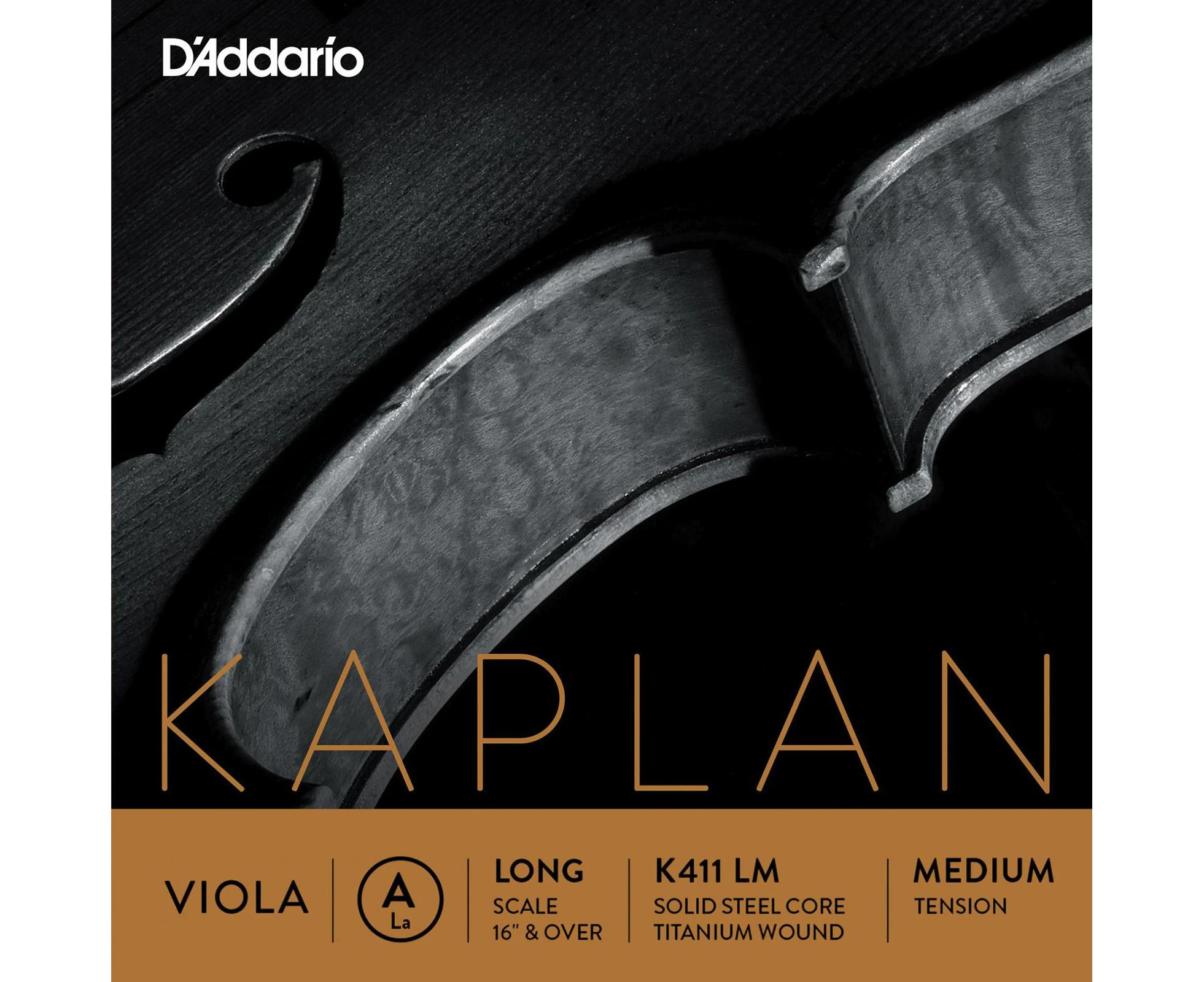 D'Addario Kaplan Viola Single A String, Long Scale, Medium Tension