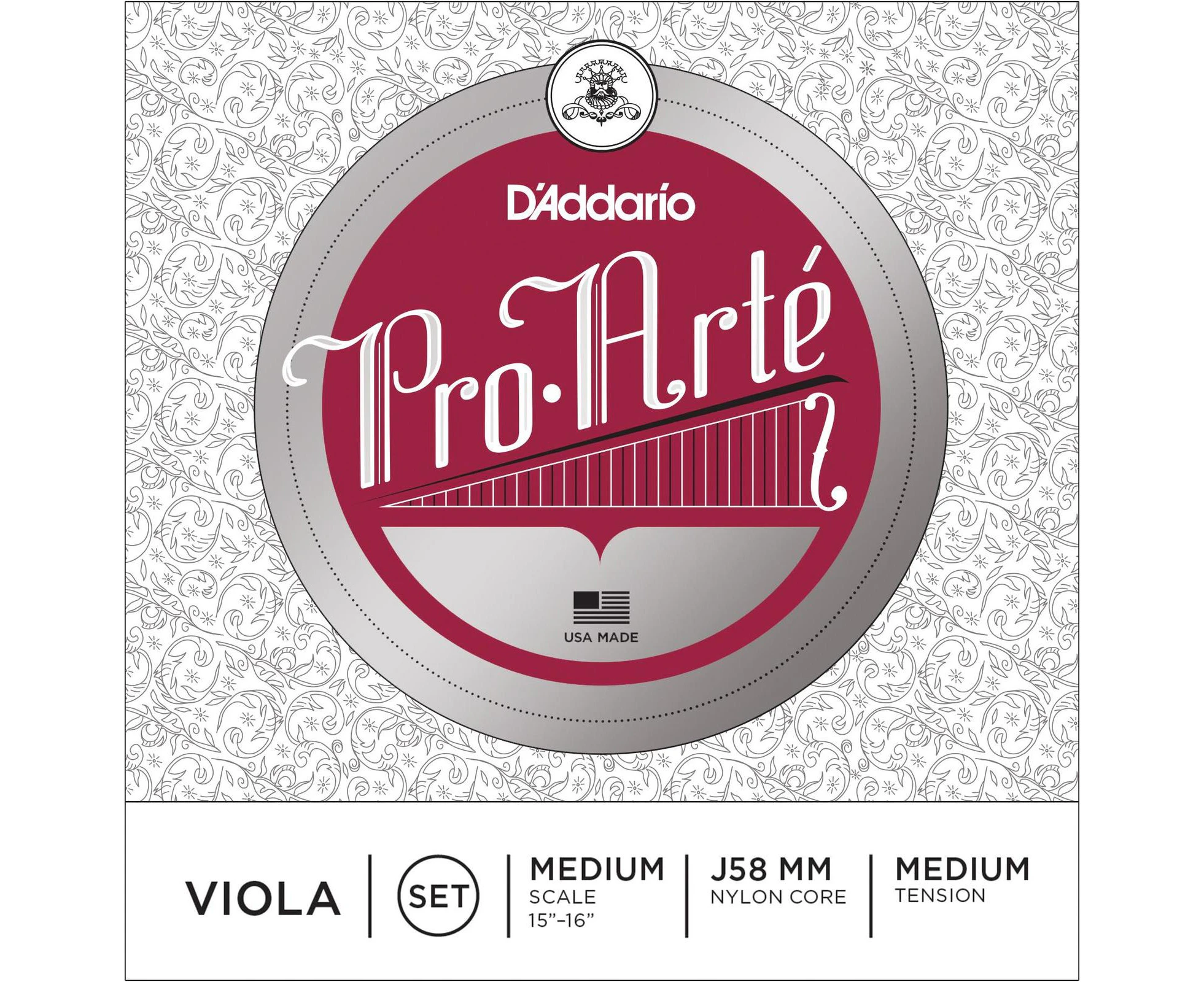 D'Addario Pro-Arte Viola String Set, Medium Scale, Medium Tension