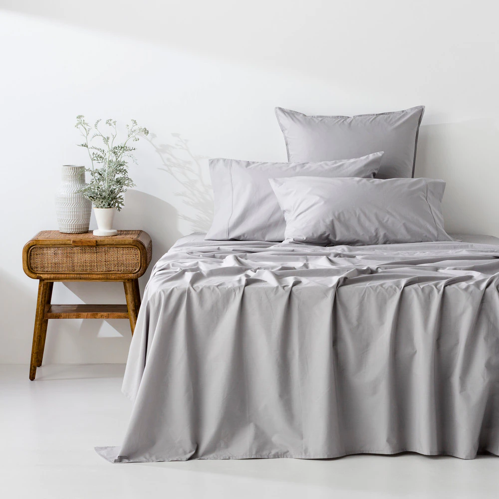 In2linen Organic Cotton 300T/C Fitted Sheet | Grey