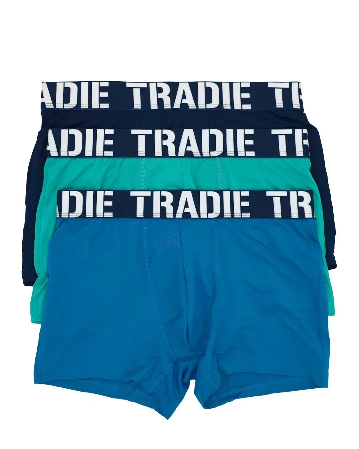 Mens 3 Pack Tradie Swell Microfibre Boxer Shorts Fitted Trunks (SK3) - Mixed