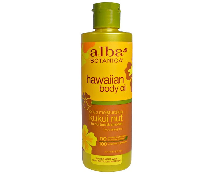 Alba Botanica, Hawaiian Body Oil, Kukui Nut, 8.5 fl oz (251 ml)