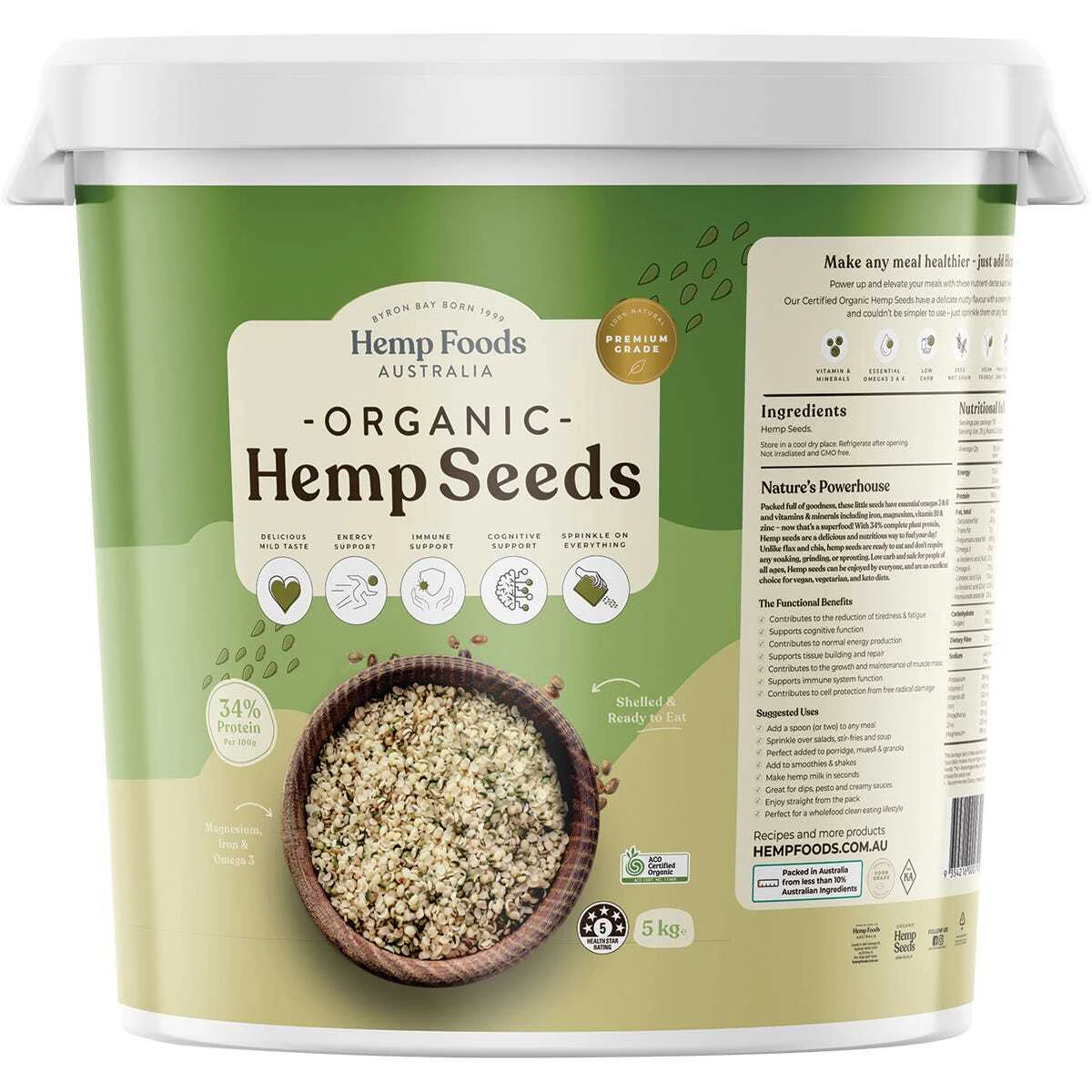 Organic Hemp Seeds (Bulk) 5kg