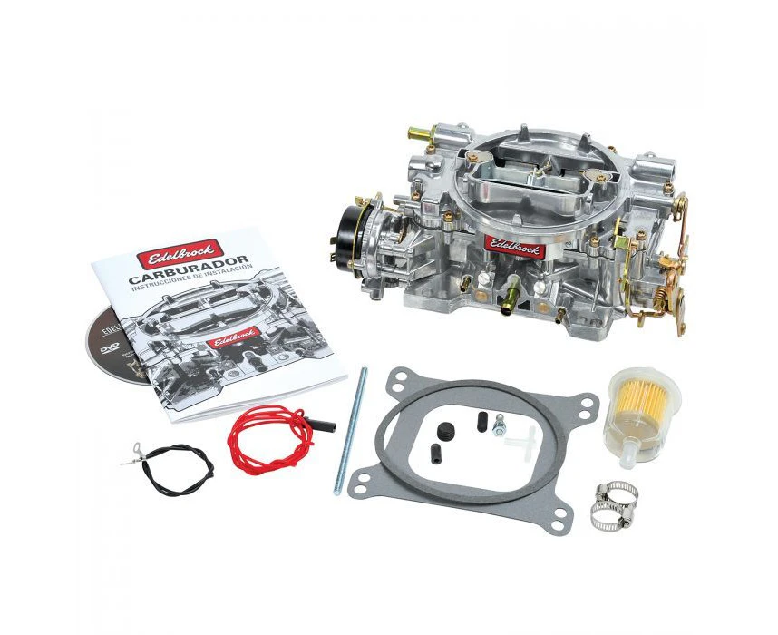 Edelbrock Carburetor, Performer, 600 cfm, 4-Barrel, Square Bore, Electric Choke, Single Inlet, Silver, Each