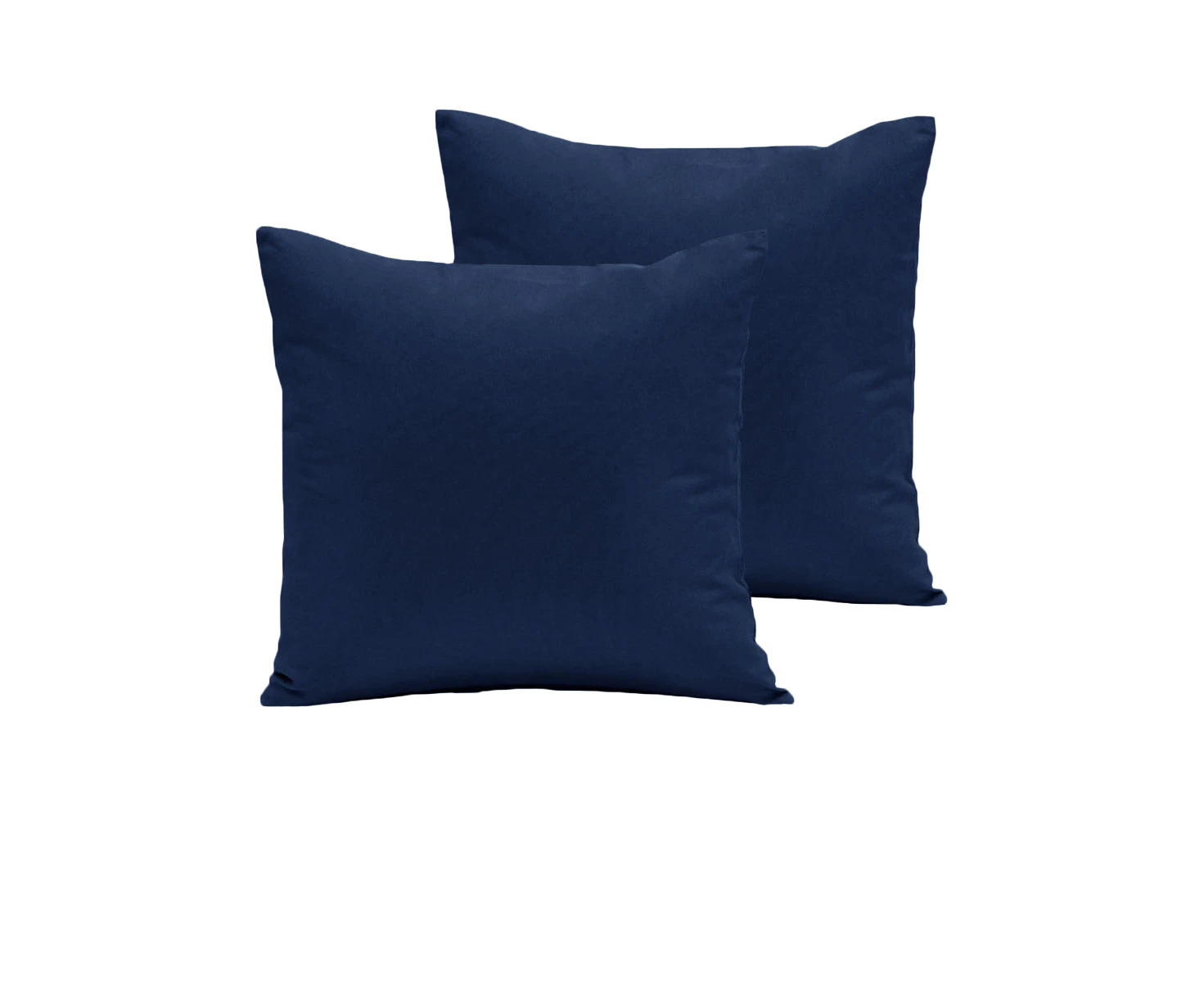 Pair of 280TC Polyester Cotton European Pillowcases 64 x 64 cm - Navy