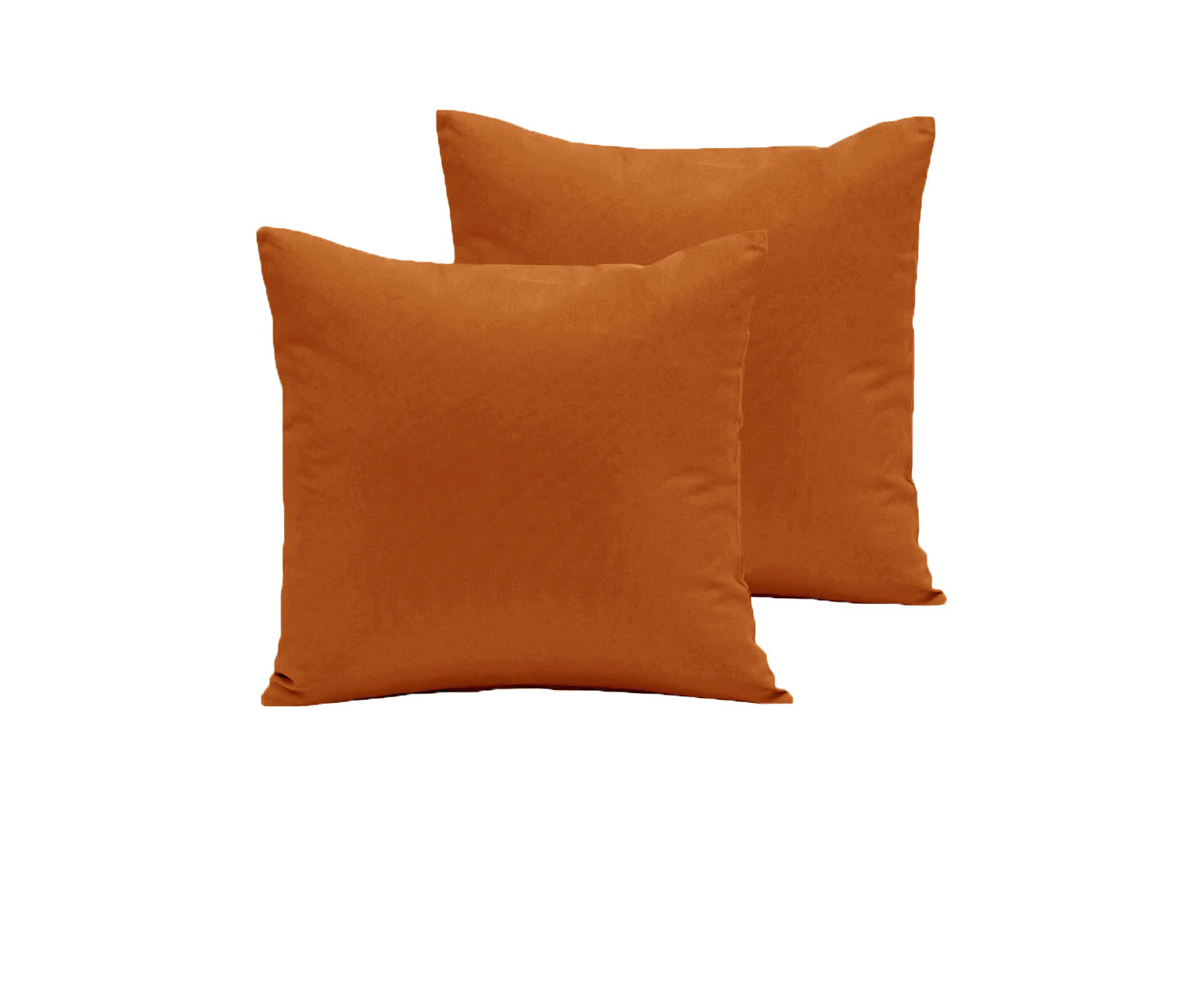 Pair of  280TC Polyester Cotton European Pillowcases 64 x 64 cm - Pumpkin