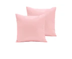 Pair of 280TC Polyester Cotton European Pillowcases 64 x 64 cm - Pink