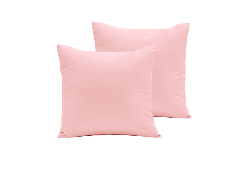 Pair of 280TC Polyester Cotton European Pillowcases 64 x 64 cm - Pink