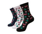 Grumpy Santa Christmas Socks 3-Pack - Black / Navy / White