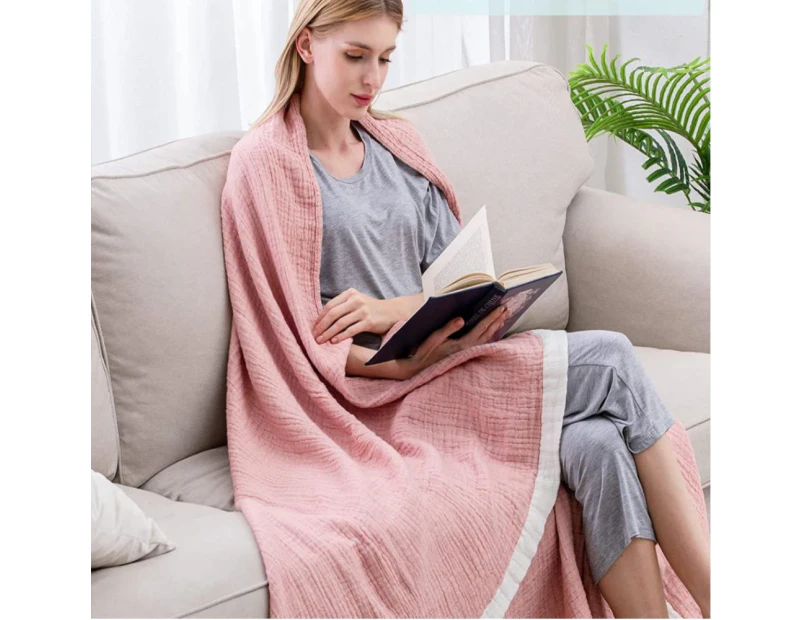 150 x 200cm Cotton Light Comfortable Muslin Blanket for All Season-Orange