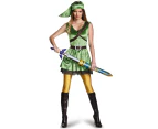 Teen Girls Deluxe Legend of Zelda Link Costume - Genuine Disguise & New