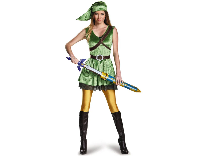 Teen Girls Deluxe Legend of Zelda Link Costume - Genuine Disguise & New