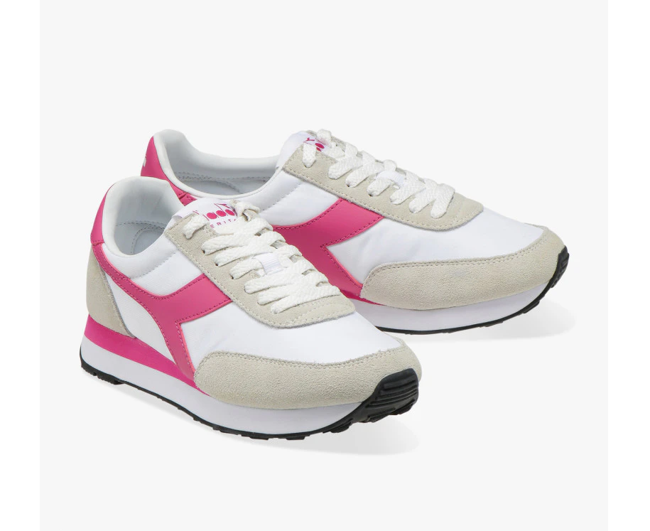 Womens Diadora Heritage Koala Casual Walking Sneakers Shoes White/Azalea Synthetic - White / Azalea