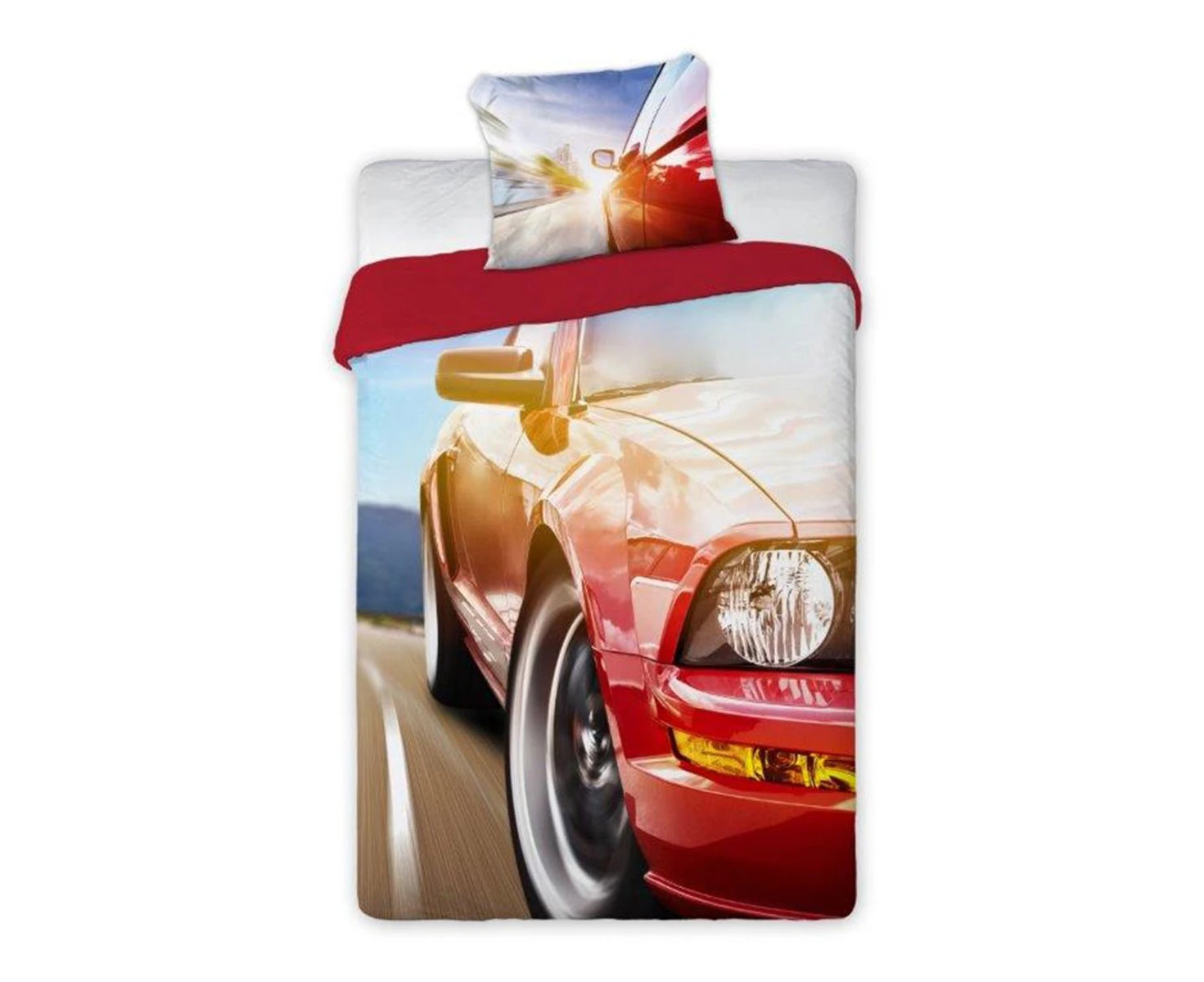 Car Single Duvet/Quilt/DoonaCover And Pillowcase Set