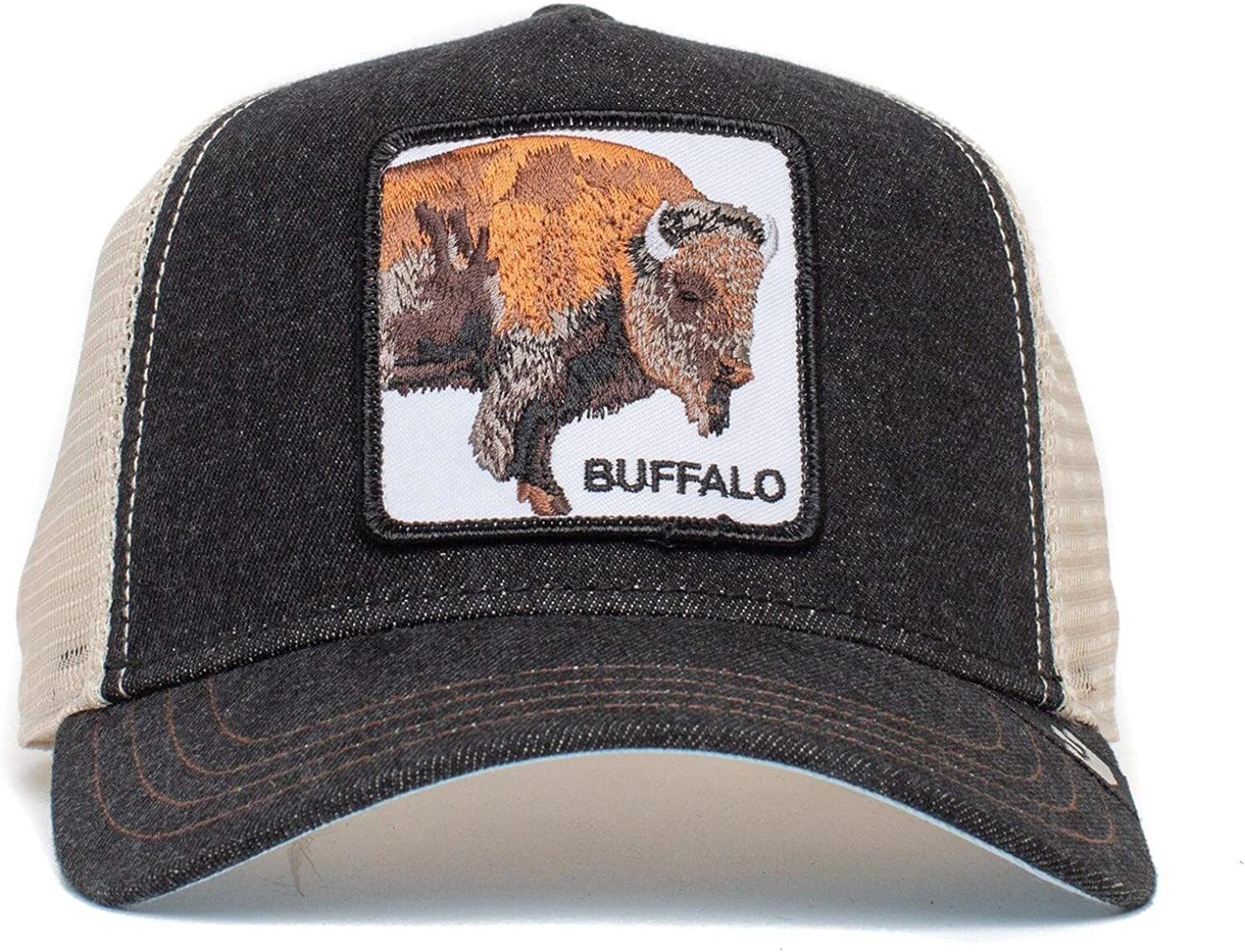 Goorin Brothers Mens Baseball Trucker Cap Hat Snapback The Buffalo - Black