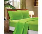 1000TC Ultra Soft Flat & Fitted Sheet  Set - Single/King Single/Double/Queen/King/Super King Size Bed - Green