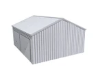 Stratco Domestic Gable Roof Shed Double Garage 5.45 x 6.21 x 2.4m Gutter Side Roller Doo Zinc/Al