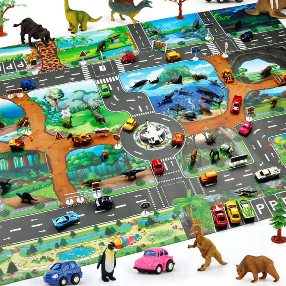 Kids Children City Road Play Mat Car Road Playmat Educational Gifts-Style 5