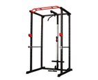 Commercial Power Cage Rack With Lat Pulldown Bar Chin Up Bar Home Gym