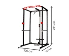 Commercial Power Cage Rack With Lat Pulldown Bar Chin Up Bar Home Gym