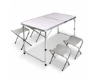 Portable Folding Outdoor Camping Picnic BBQ Table With 4Pcs Chairs