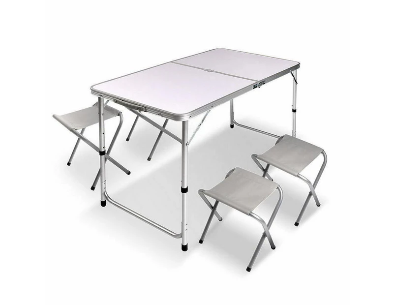 Portable Folding Outdoor Camping Picnic BBQ Table With 4Pcs Chairs