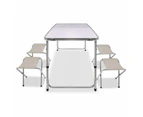 Portable Folding Outdoor Camping Picnic BBQ Table With 4Pcs Chairs