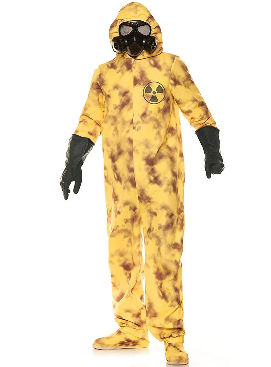 Dirty Yellow Hazmat Suit Men's Plus Size Halloween Costume Mens