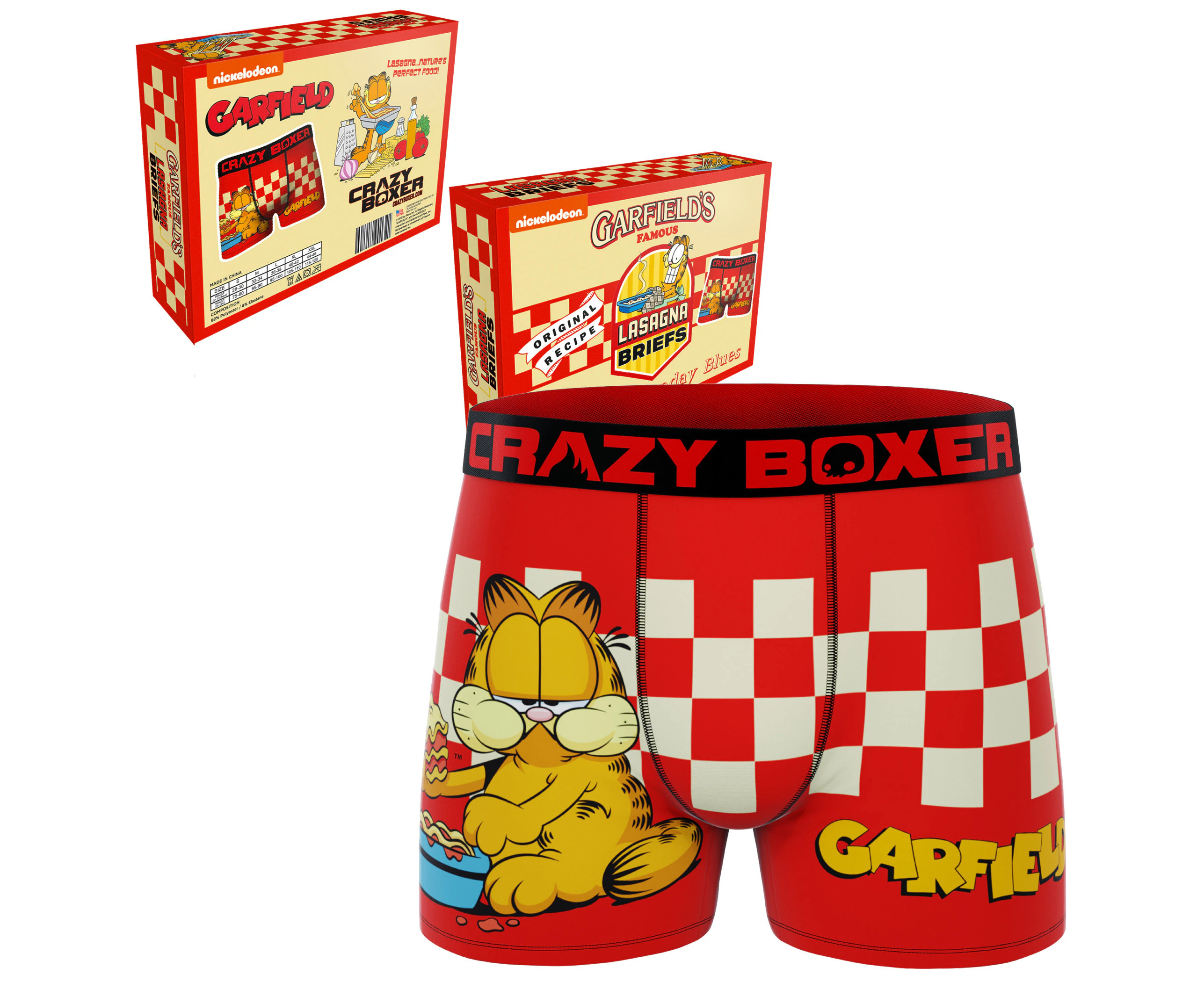 Crazy Boxers Garfield Lasagna Comic Boxer Briefs in Food Box