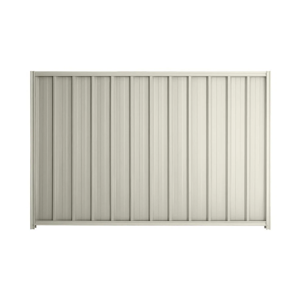 Stratco Good Neighbour® Superdek® Fence Panel Sheet Colour: Off White, Post/Track Colour: Off White