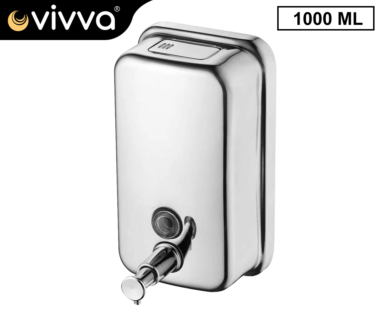 1000ML Stainless Steel Soap Dispenser Commercial Grade Wall Mounted Lotion