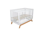 Bebecare Baby Infant Toddler Solid Timber Cloud Nursery Cot Bed Sleeping - Natural