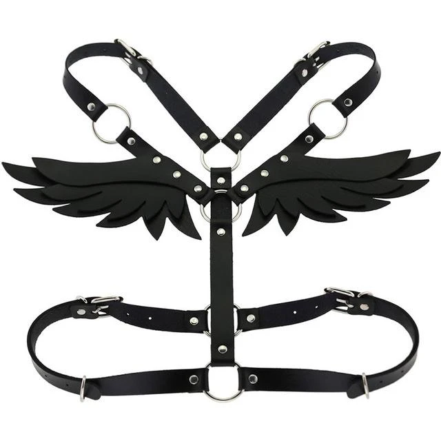 Angel Wings Body Harness 16 Colours Bondage Fetish Clothing Bdsm - Orange