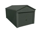 Stratco Domestic Gable Roof Shed Single Garage 3.16 x 6.21 x 2.4m Gable End Roller Door Slate Grey